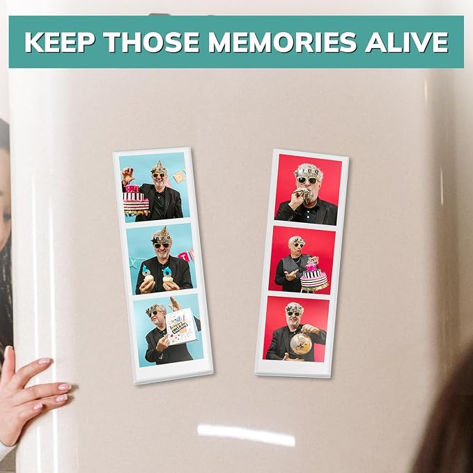 pbf PHOTO BOOTH FRAMES 2x6 Magnetic Picture Frames for Refrigerator | 2 x 6 Clear Magnetic Vinyl Frames for Photo Strips for Fridge (50-Pack) - Image 3