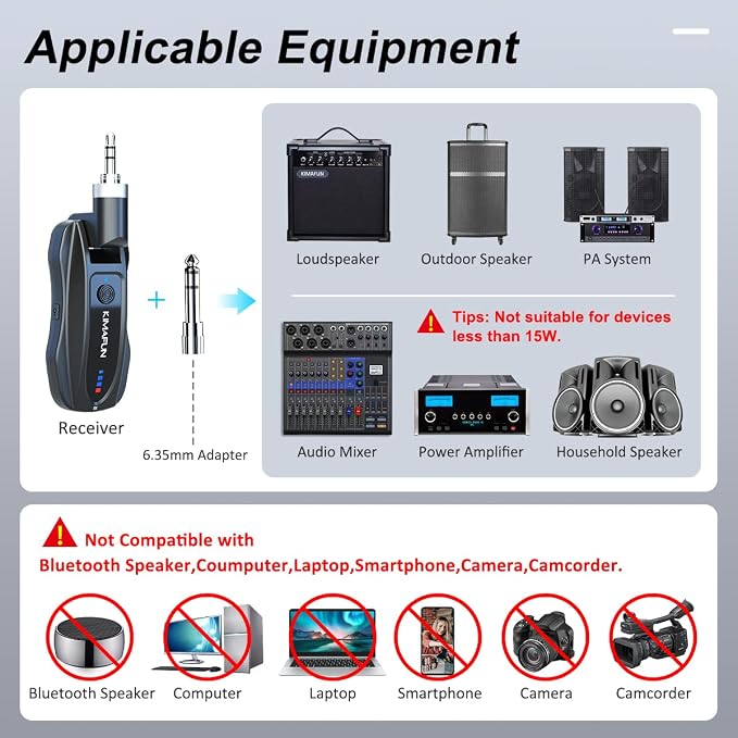 KIMAFUN Wireless Lavalier Microphone System, Wireless 2.4GHz Lapel Mics Handheld Mic 2 in 1 for Teaching, Teachers, Speech, Tour Guiding, Speaker, Amplifier, PA System, Broadcast, KM-G70(1TX1RX) - Image 7