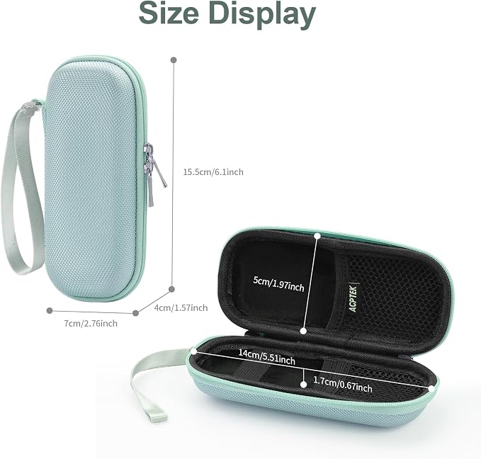 AGPTEK Carrying Case, EVA Zipper Carrying Hard Case Cover for MP3 Players | Storage Holder for Digital Voice Recorders, 3D Printing Pen, USB Cable, Earphones, Memory Cards, U Disk (Green) - Image 6