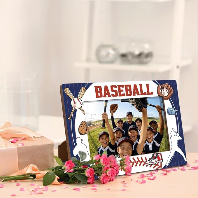 Baseball Picture Frame, Baseball Tabletop Photo Frame, Sports Theme Picture Frames Gift to Team Player Coach Home Tabletop Display Accessories, Suitable Display 4 * 6 Inches Photograph - Image 4