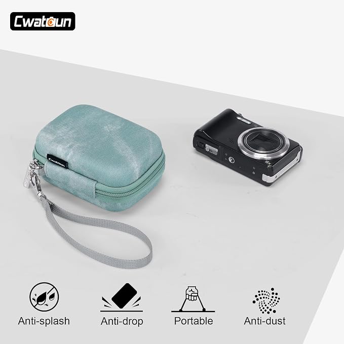 Cwatcun Digital Camera Case, Compact Protective Pouch for Kodak/Canon/Sony | Fits cameras up to 4.9"x3.5"x2.2". 900Dscratch-resistant, water-repellent, 3-layer shockproof sponge, detachable wristband. - Image 8
