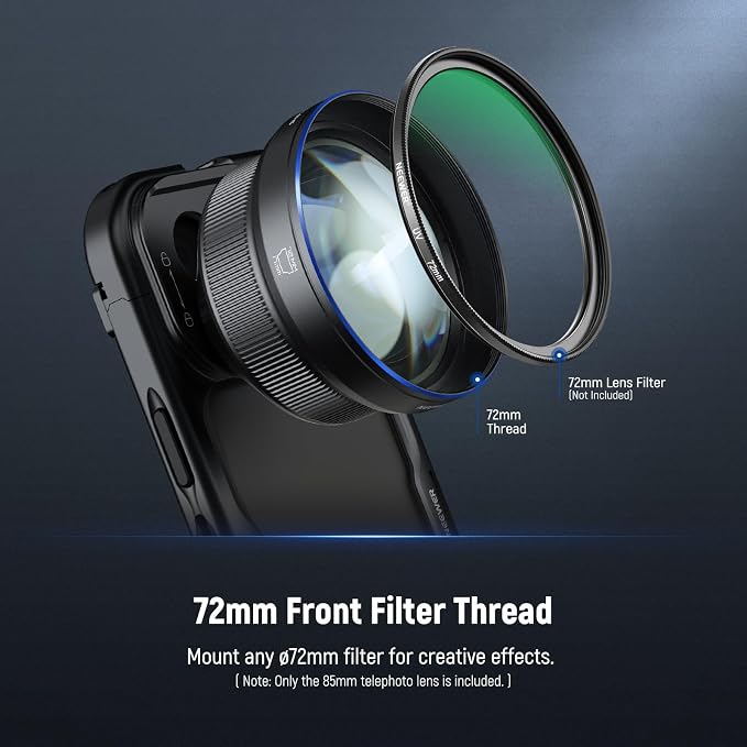 NEEWER HD 85MM Telephoto Phone Lens Only for 17mm Thread Backplate, LS-59 | 2.5X Magnification, Compatible with SmallRig NEEWER iPhone Samsung Phone Cage Case with 17mm Lens Adapter - Image 6