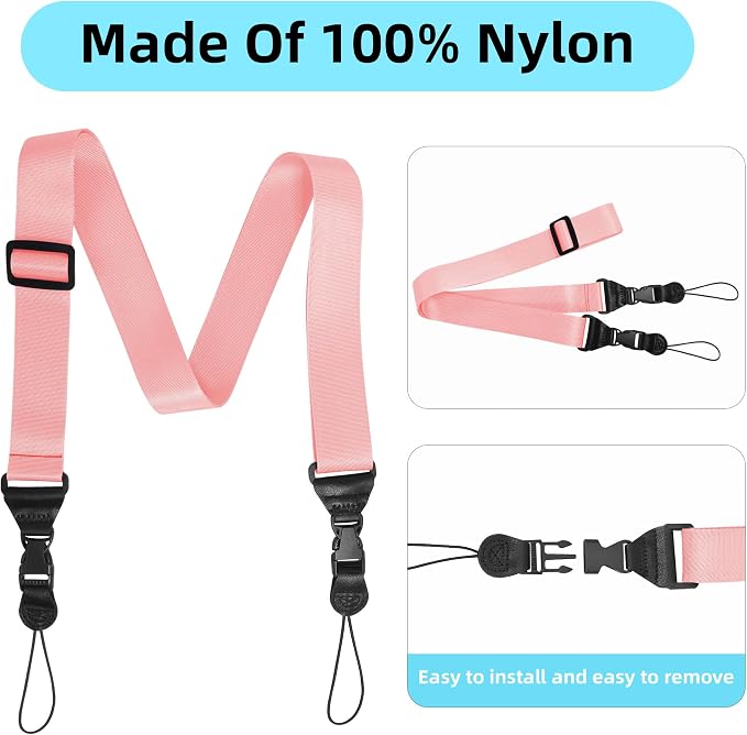 3 Pack Adjustable Shoulder Strap, iPad Strap Nylon Neck Lanyard | for iPad/Samsung Tablet Case,Camera Binocular Crossbody Laptop Luggage Bag - Image 4