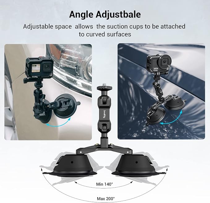 SmallRig Camera Suction Cup Mount for GoPro/for DJI/Action Cameras - 3566 | Strong Suction for Car Window & Windshield Mounting, for GoPro 13/12, for DJI Action 6/5&for Sony DSLR, for Vehicle Shooting - Image 4