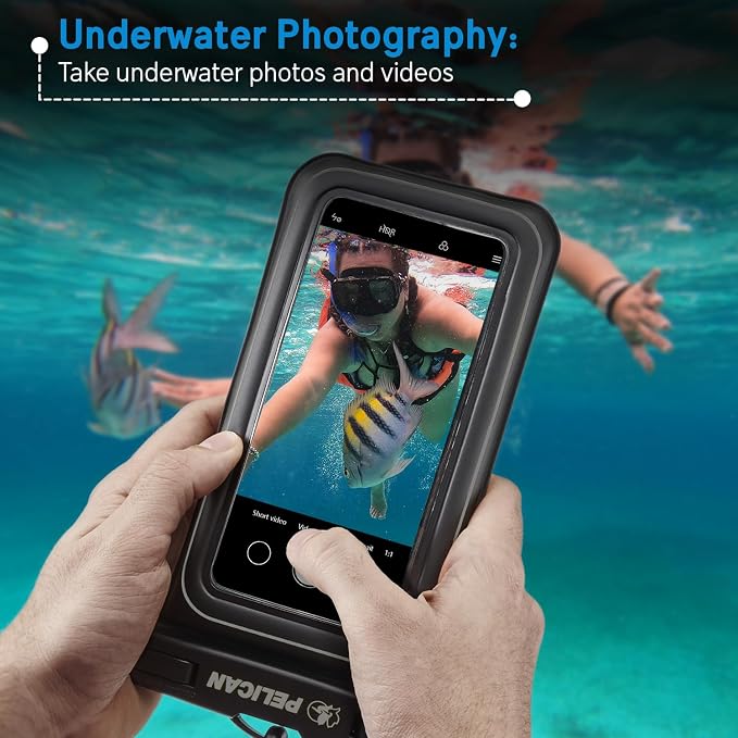 Pelican Marine Waterproof Phone Pouch (Regular) - Stealth Black | Touchscreen IP68 Floating Waterproof Phone Case w/Detachable Lanyard - Fits All Phones - Beach Cruise Ship Travel Essentials - Image 4