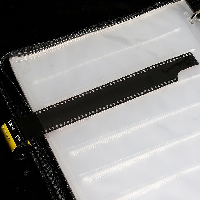 100 Pcs 35mm Film Negative Sleeves Film Negative Storage Presentation Materials 35mm Size Negative Pages Holds Seven Strips of Six Frames Help You Collect and Organize Film - Image 6