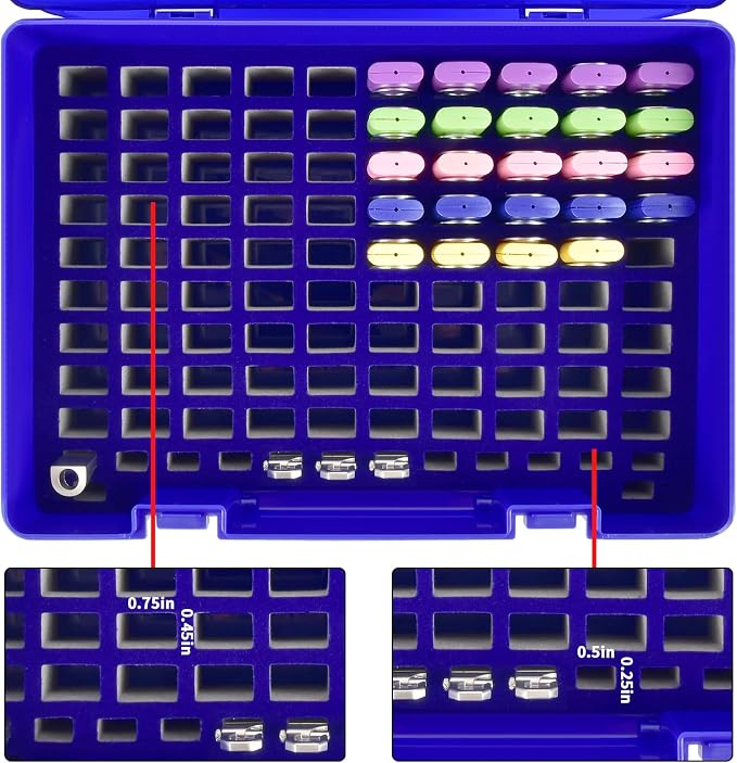 FULLCASE USB Flash Drive Case for SanDisk,for Samsung,for PNY,104-Slot | Hard Plastic Thumb Drive Organizer,for Lexar,for JOIOT,for SamData,for SIMMAX,Dual-size Removable Foam,Case Only Blue - Image 2