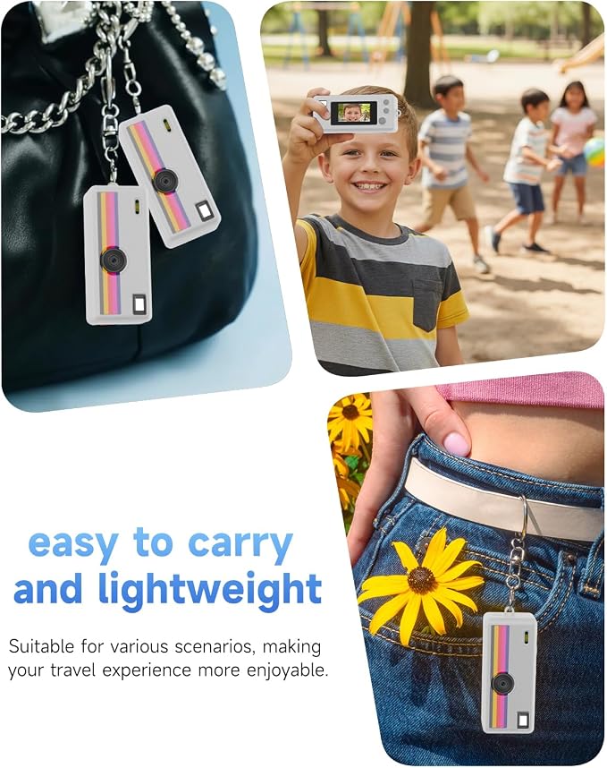 Silicone Case for Kodak CHARMERA Keychain Digital Blind Box accessories,Soft Silicone Protective Case,Comes with Screen Protectors and Wrist Strap - Transparent - Image 3