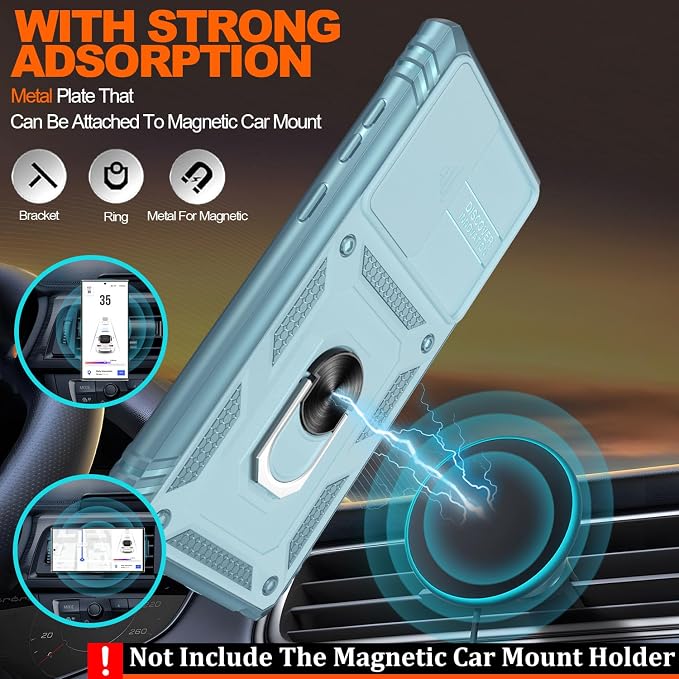 Gritup for Galaxy S22 Ultra Case Military-Grade Shockproof with Kickstand | with 2 PCS Screen Protector, Slide Camera Cover, Heavy Duty Outdoor Protection Funda para Samsung S22 Ultra Cover, Green - Image 6