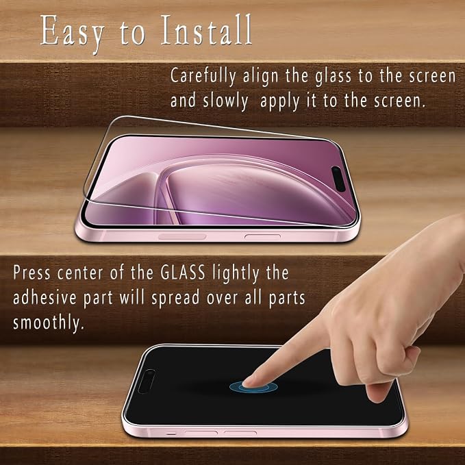 2+2 Pack Screen Protector for iPhone 16 Plus Tempered Glass | with Camera Lens Protector, 9H Hardness, Anti Scratch, Bubble Free - Image 5