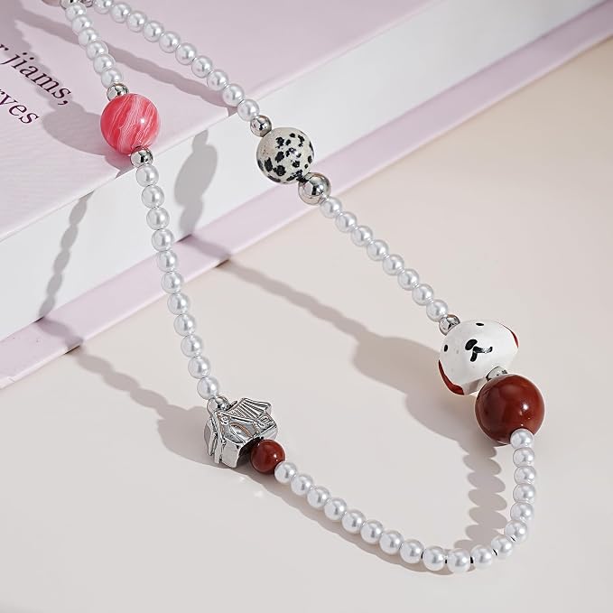 Cell Phone Charm Strap Pearl Beaded Lovely Camera Lanyard Wrist Aesthetic Dog Cute Chain Bracelet String Sweet Handmade Wristlet Accessory for iPhone Samsung All Smartphones Women Girls Cartoon Puppy - Image 5