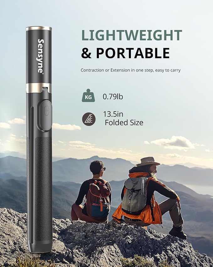 Sensyne 63" Selfie Stick Tripod, Extendable Phone Tripod with Wireless Remote Compatible with Cell Phones for Selfies, Photography,Video, Live Stream - Image 6