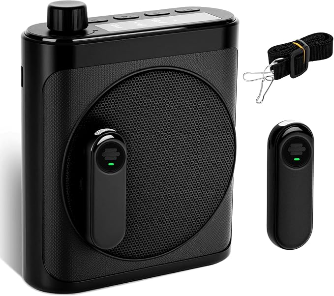 Voice Amplifier for Teachers with 2 Magnetic Wireless Microphones | Portable Bluetooth speaker & rechargeable voice amplifier for teachers, fitness instructors, yoga & tour guides by Sunnymark