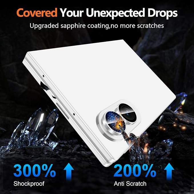 for Samsung Galaxy Z Fold 8 Camera Lens Protector, Individual Metal Ring Tempered Glass Lens Cover, [Strong Adsorption] Scratch Resistant Ultra-Thin HD Clear Lens Cover, 1 Set-SliveryRing - Image 5