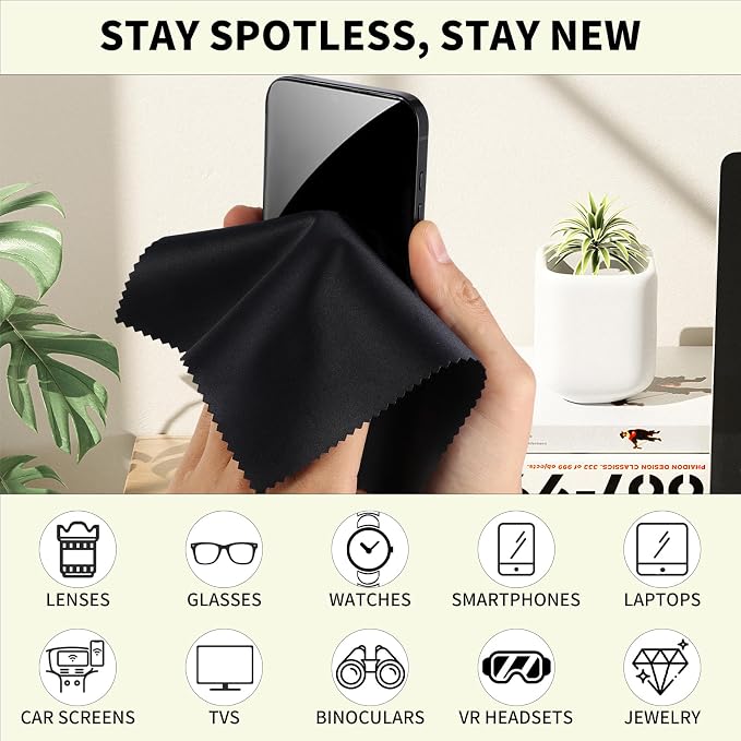 Eco-Fused Microfiber Cleaning Cloths - 40 Pack - (6 x 7 inches) for Cleaning Glasses, Spectacles, Camera Lenses, Tablets, Phones, Smartphones, Laptops, LCD Screens and Other Delicate Surfaces - Image 4