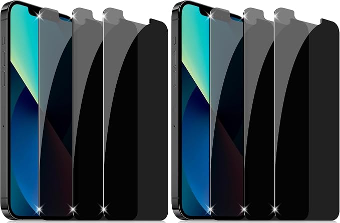YMHML 6 Pack for iPhone 16e / 14/13 / 13 Pro Privacy Screen Protector, Anti Spy Privacy Screen for iPhone 14/13/13 Pro/16e Accessories, Private Case Friendly Film by YMHML