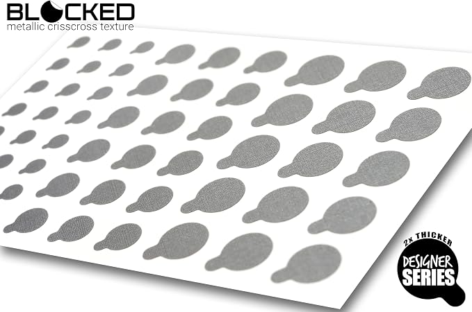 Rigid Series - 2X Thicker | The Original Vinyl Webcam Cover Stickers | Restickable & Stackable Privacy Covers | for All Camera-endable Devices | 3-Sizes | 57 Tabbed Metallic Crisscross Textured - Image 3