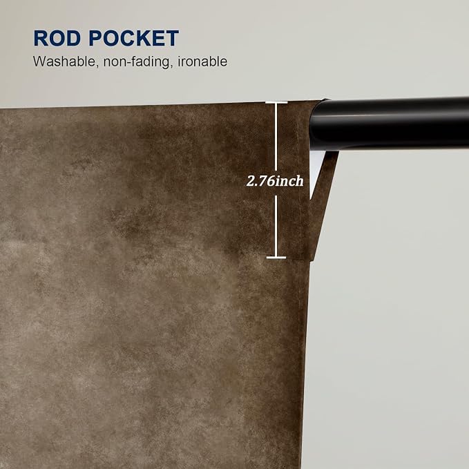 8x10ft Brown Professional Portrait Backdrop Abstract Textured Backdrops for Photography Vintage Headshot Background Brown Backdrop Curtains with Rod Pocket - Image 5