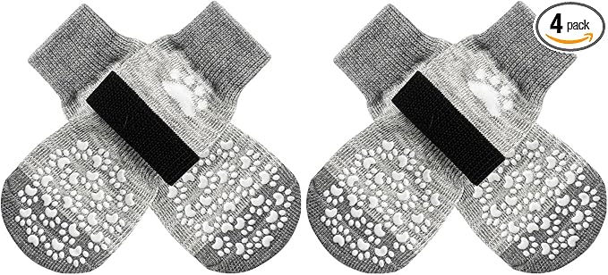 EXPAWLORER Anti Slip Dog Socks to Prevent Licking Paws, Dog Shoes for Hot Pavement, Dog Booties for Small Medium Large Senior Dogs, Traction Control Dog Boots & Paw Protectors for Hardwood Floors by EXPAWLORER