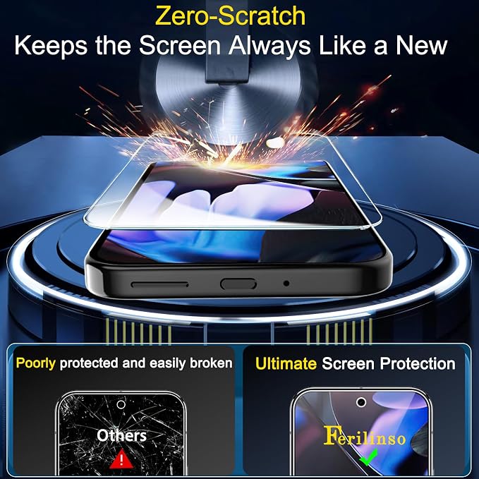 Ferilinso Screen Protector for Google Pixel 9 Pro XL, Tempered Glass Back | 3 Pack, 9H+ Hardness, Military-Grade Shatterproof, Case Friendly, Easy Installation Bubble Free, with Camera Lens Protectors - Image 3
