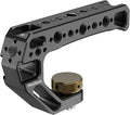 Top Handle with 3/8"-16 Locating Pins, Universal Camera Handgrip with 5 Cold Shoe Mount for Microphone, LED Light, Monitor, 1/4", 3/8" Threaded Holes with Locating Pins for ARRI Grip by MINIFOCUS