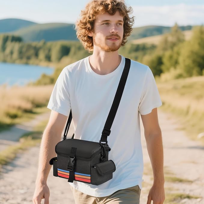 Camera Case Compatible with Polaroid Now, Now+ & OneStep+, Crossbody Bag | Custom-Fit Camera Bag for Polaroid Now 2nd/3rd Gen, With A Shoulder Strap And Organized Accessory Storage - Grey - Image 6