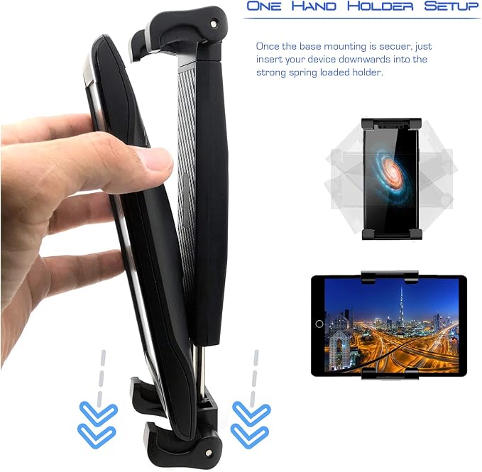 Tablet Smartphone 5/8 Microphone Stand Mount, Pro Grade Mic Adapter, Anti-Slip Holder for Musicians Performers Studio Recording Compatible with iPad mini Air Pro Galaxy tab & iPhones - Image 6