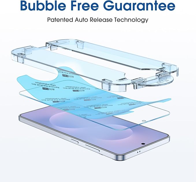 amFilm OneTouch for Samsung Galaxy S25 Edge Screen Protector Tempered Glass | Auto-Alignment, 30s Install, Bubble Free, Scratch & Drop Protection, HD Clear, Camera Lens Protector, 2+2 Pack (S25E-6.7'') - Image 7