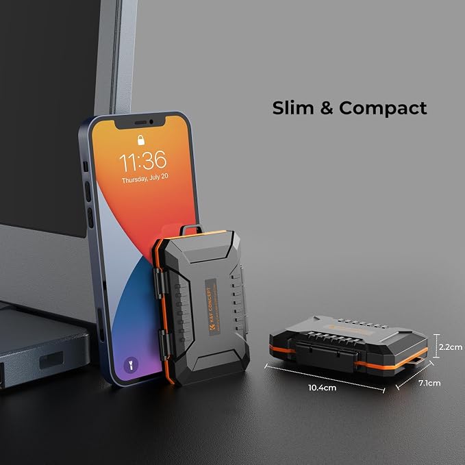 K&F CONCEPT 29 Slot Memory Card Case, Carrying Case for SD, CF, CFexpress | Micro SD, Nano SIM & Micro SIM Cards, PM01 - Image 7