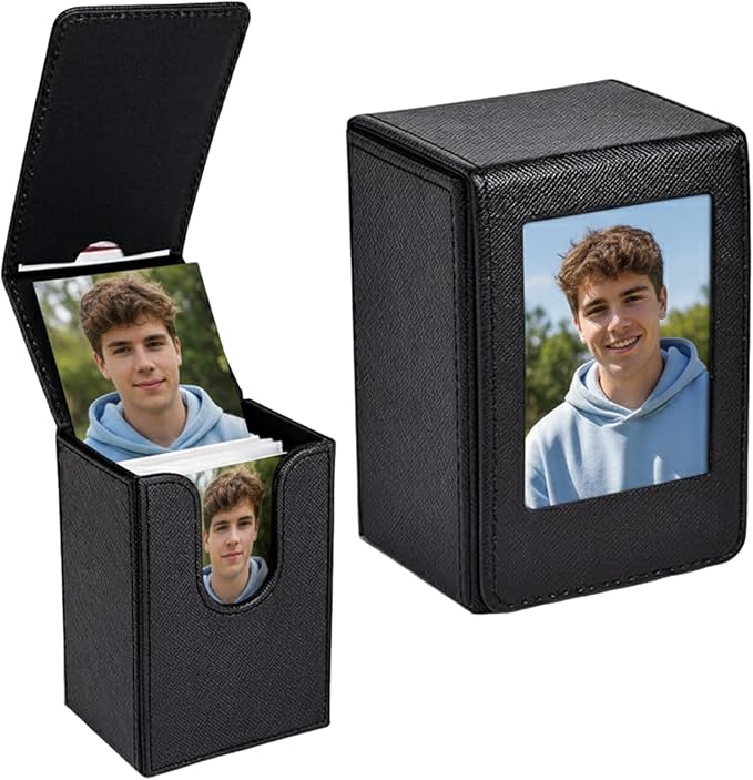 Picture Holder Storage Case Compatible with Fujifilm Instax Mini EVO Mini Liplay 12 11 SE 41 40 99 90 9 8 7S Camera Films, 2x3 Inches Hold 50 Instant Films Photos Pouch Protection Box (Black) by pssped