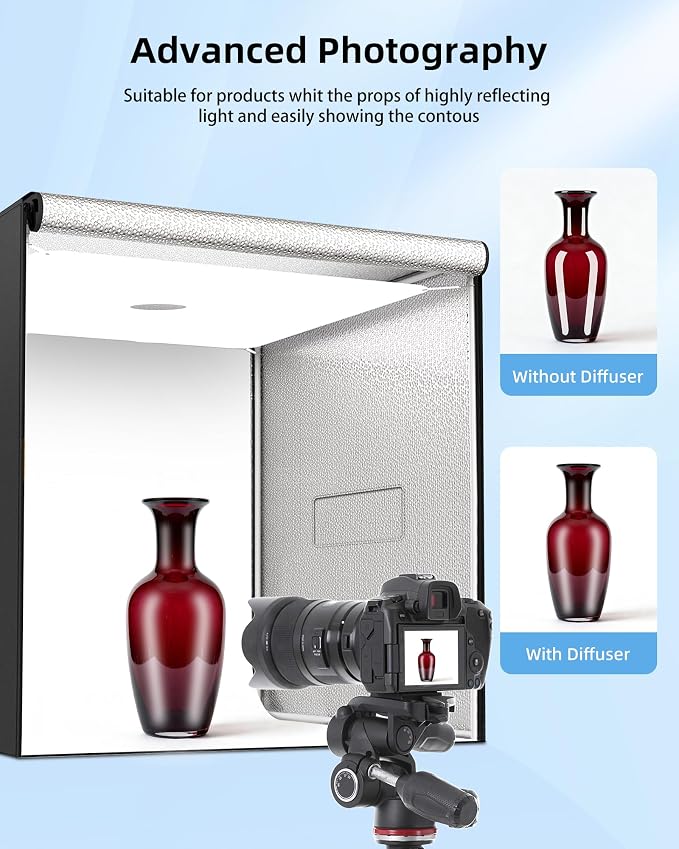 Glendan 40"x40" Light Box Photography, Large Photo Light Box | 3 Light Panels, 594 LED Beads, CRI >95, Professional Photo Booth Shooting Tent Kit with 4 Color Backdrops for Product - Image 5