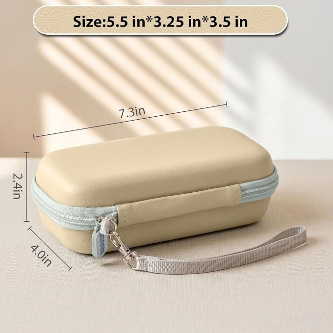 Film Camera Case for Kodak EKTAR H35 H35N Half Frame Film Camera | Camera and 35mm Film Rolls Storage, Mesh Pocket for Small Accessories, Travel and Home Organization; Slim, Beige, Case Only - Image 6