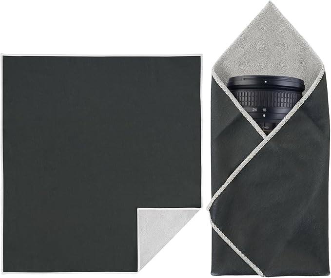 Walking Way Protective Wrap, Self-Adhesive Magic Cloth Camera Wrap, Storage Cloth, Anti-Scratch, Dustproof, Washable Lens Pouch for DSLR, Smartphones, Laptops, Cosmetic (Dark Grey, 17.71 inch) by WalkingWay