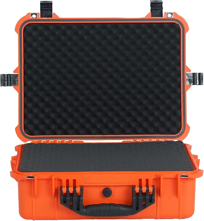 MEIJIA All Weather IP67 Waterproof Hard Camera Case,Hard Protective Case,Hard Case with Customizable Foam,Fit Use of Drones,Camera,Equipments,Pistols(Orange,19.78x15.77x7.41inches) - Image 4