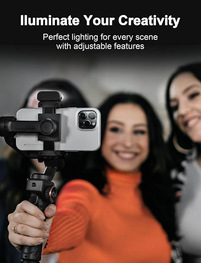 hohem iSteady M6 Kit Gimbal with AI Tracking & Magnetic Fill Light | AI Tracker with Adjustable Fill Light, iSteady 7.0 Stabilization, 360° Inception Mode, 0.88lb Load, 18H Battery, OLED Display - Image 7