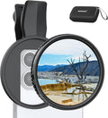 NEEWER 67mm Variable ND Filter Compatible with iPhone, Clip On ND2-32 Neutral Density Phone Lens Photography Accessories Kit Compatible with iPhone 17 16 15 Pro Max Plus 16e 14 13 mini, FL-B25 by Neewer