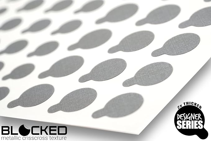 Rigid Series - 2X Thicker | BLOCKED Original Vinyl Webcam Cover Stickers | Restickable & Stackable Privacy Covers | for All Camera-endable Devices | 3-Sizes | 57 Tabbed Metallic Crisscross Textured - Image 5