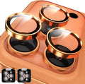 YWXTW Camera Lens Protector for iPhone 17 Pro/iPhone 17 Pro Max, [1 Step Installation Tray] Tempered Glass Screen Protector Metal Individual Camera Cover Accessories Case Friendly (Cosmic Orange-2Pack) by YWXTW
