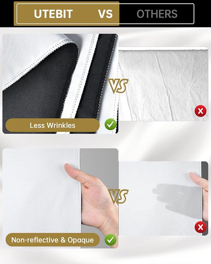 5x6.5ft White Black Backdrop with 4 Spring Clamps (Without Stand) | 2-in-1 Collapsible Black White Screen Backdrop Revisible for Photography Photoshoot Portraits Party Video Studio - Image 5