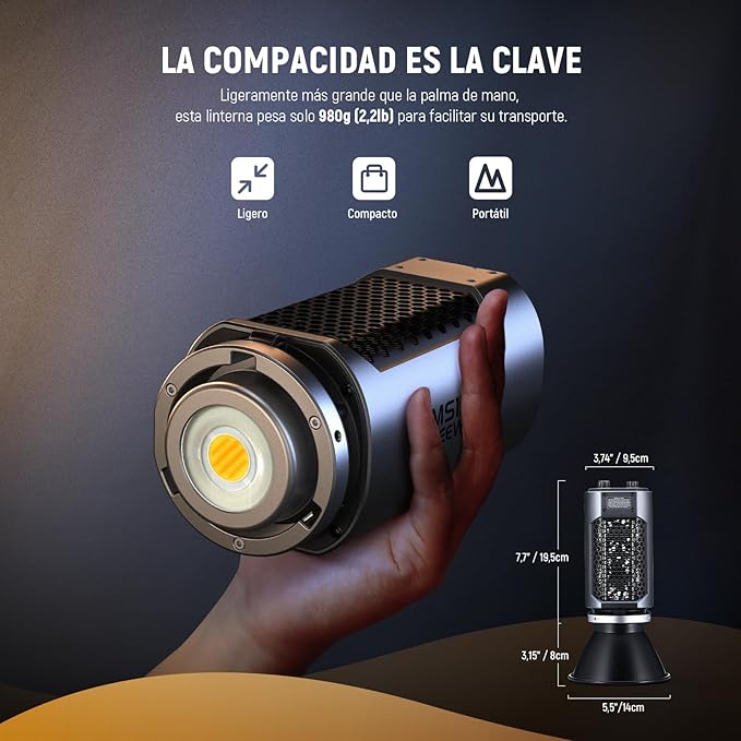 NEEWER MS150B 130W Bi Color LED Video Light, Mini COB Portable Photography Lighting with App Control,2.4G Mode, Bowens Mount Continuous Output Lighting, 200000 lux/0.5m, 2700K-6500K, CRI97+, 12 Scenes - Image 3