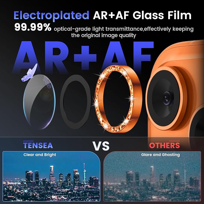 Tensea Camera Lens Protector Compatible for iPhone 17 Pro Max/17 Pro | Metal Aluminum Alloy Tempered Glass Cover Bling Camera Screen Protector Accessories, Case Friendly - Image 3