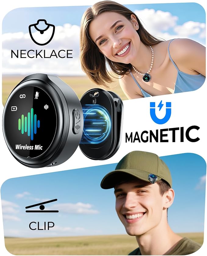 Magnetic Wireless Lav Mic for iPhone: Noise-Free Recording | Hi-Fi Recording Vlogging Recording - Wireless lavalier microphone for Android - Plug & Play for Content Creator - Image 3