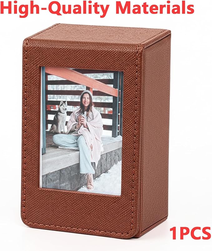 Picture Holder Storage Case Compatible with Fujifilm Instax Mini EVO Mini Liplay 12 11 SE 41 40 99 90 9 8 7S Camera Films, 2x3 Inches Hold 50 Instant Films Photos Pouch Protection Box (Brown) - Image 7