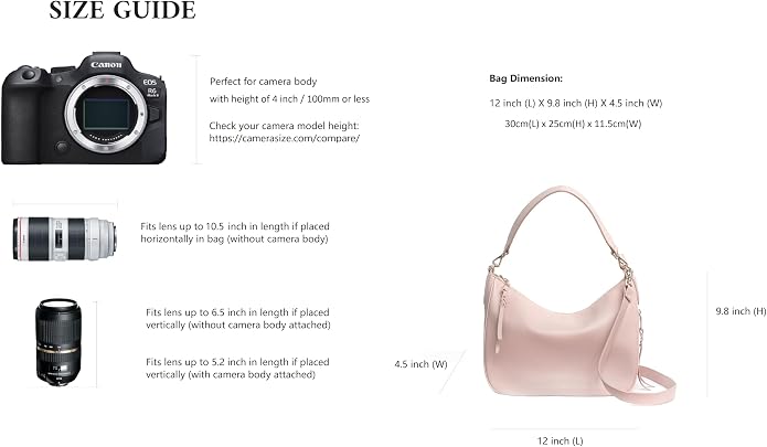 Meliae Camera Bag for Women, DSLR Mirrorless Camera Purse, Leather Shoulder Crossbody Hobo Travel Tote - Image 6