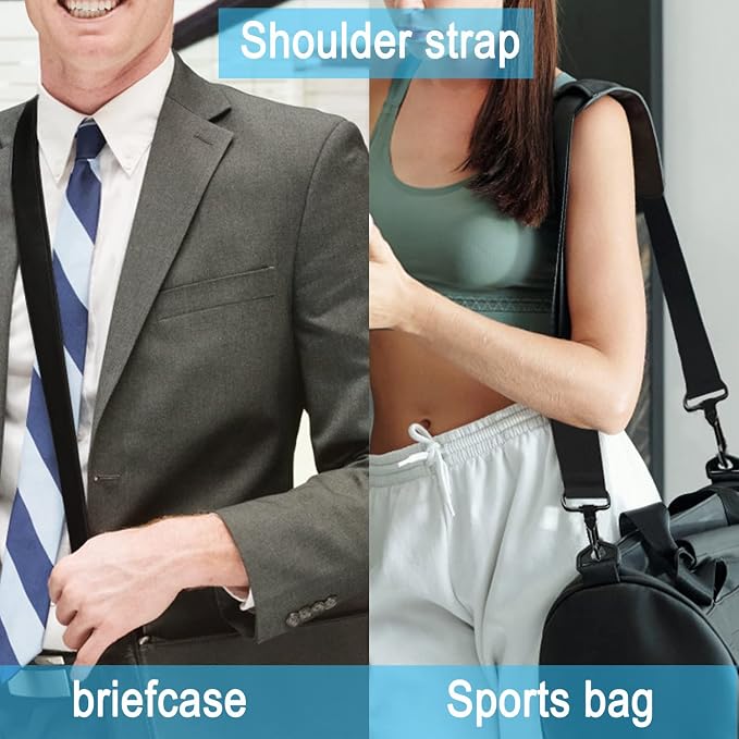 Shoulder Strap 56 Inch,Universal Adjustable Shoulder Belt Shoulder Strap | Replacement Shoulder Strap with Metal Hooks for Briefcase, Laptop Messenger Crossbody Bag, Luggage Duffel Camera, Black - Image 7