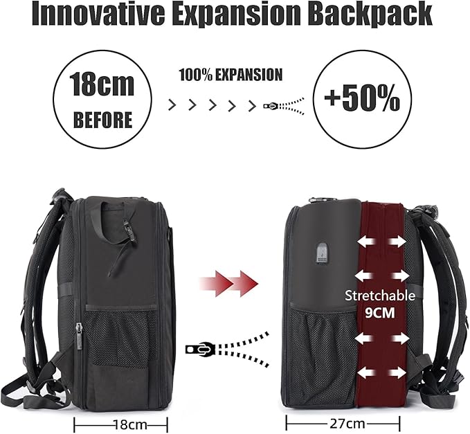 CADeN Camera Backpack Bag Professional for DSLR/SLR Mirrorless Camera Waterproof, Camera Case Compatible for Sony Canon Nikon Camera and Lens Tripod Accessories (Large, 5.0 Black) - Image 4