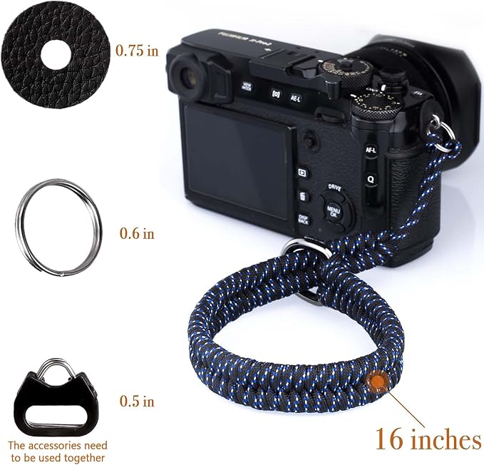 Camera Wrist Strap - DSLR Mirrorless Camera Quick Release Camera Hand Strap | with Safer Connector (Blue) - Image 5