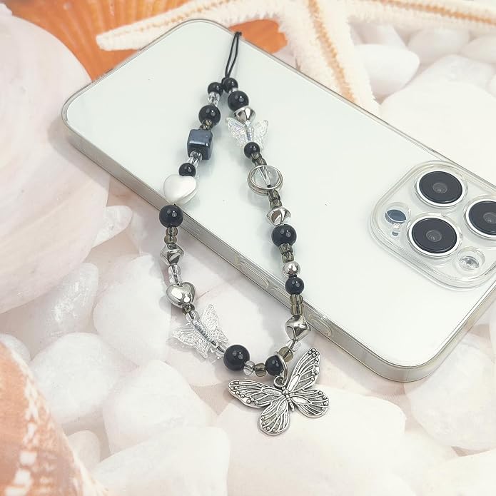 cioatu Phone Charms Cute Cherry Butterfly Cell Phone Lanyard Strap Wrist Strap for Bag Airpods Camera Pendants Decor - Image 4
