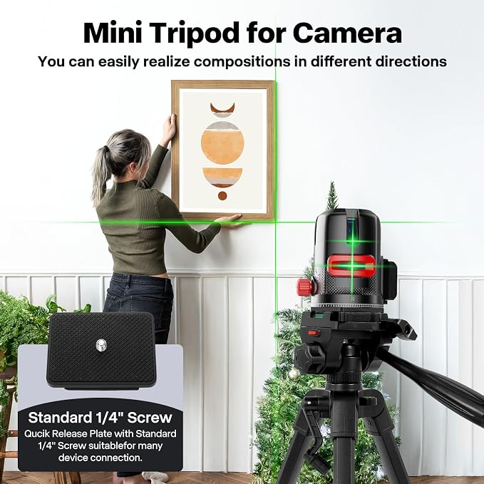Mini Tripod for Camera,Camera Tripod Small,Small Tripod for Camera | 25" Aluminum Alloy Portable Tabletop Tripod with 3-Way Pan-Tilt Head and Phone Holder for DSLR Cameras and Phones - Image 3