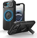 Dexnor for iPhone 17e Case, iPhone 16e Case[Built-in Slide Camera Cover & Kickstand], Compatible with MagSafe Heavy-Duty Rugged Magnetic Shockproof Phone Case for iPhone 17e/16e, 6.1 inch Black by Dexnor